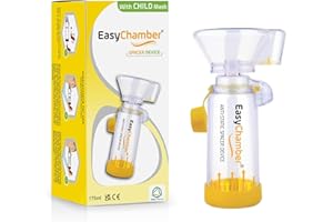 EasyChamber distanziatore antistatico Dispositivo con maschera per bambini, camera di inalazione, uso con inalatore a dose dosata, senza BPA e lattice