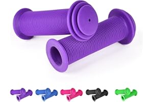 URAQT Poignées de Guidon de Vélo, Poignée de Bicyclette en Caoutchouc Antidérapante avec Protection de Sécurité et Antichoc, Poignée de Vélo Poignées de Vélo Enfant, pour Draisiennes et Trottinettes