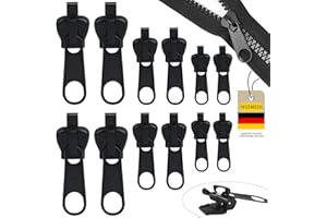 WEIMEIH Reisverschluss-reparaturset,12Pcs Reißverschluss-zipper Schieber Ersatz,Abnehmbare Reißverschluss Zipper Pull Fixer Reißverschluss Reparatur Set für Universal Reißverschluss,Kleidung,Bettzug, Gepäck