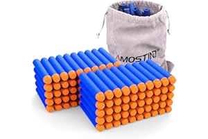 AMOSTING 100PCS Refill Foam Darts Bullets for Nerf N-Strike Elite 2.0 Series,Compatible with All Elite Blasters-Blue