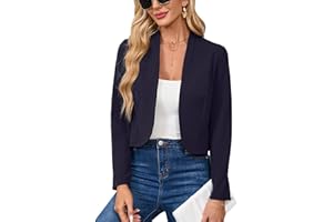 Hobrounn Blazer Damen Lange Ärmel Blazer für Elegant Casual Offene Jackenblazer,Lässig Kurzblazer,Büro Arbeit Jacke