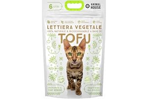 Animal House - Arena Natural de Tofu, Segura para Humanos y Animales, no Raya, Antipolvo, perfumada con té Verde, retiene los olores sin Molestar a los felinos