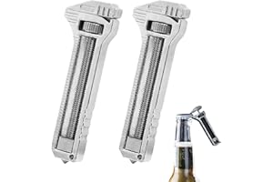 Katslyn 2 PCS Multitool Mini Wrench,Multifunctional Bottle Opener,Adjustable Functional Wrench Tool Titanium Spanner,Portable Compact Titanium Multitool,Suitable for Fishing,Adventure,Cycling,Camping