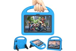 Fire 7 Tablet Case for Kids, Fire 7 2022 Case (Latest 12th Generation 2022 Release) - Kricsertg Lightweight Shockproof Handle with Stand Kid-Proof Case for Amazon Kinlde Fire 7'' Kids Tablet - Blue