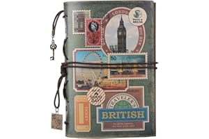 MALEDEN Leder Reise Notizbuch, Vintage Klassisch Nachfüllbar Reisetagebuch, Perfekt zum Schreiben, Dichter, Reisende, Tagebuch, Leere Einsätze mit Reißverschluss Loose Blatt Taschen