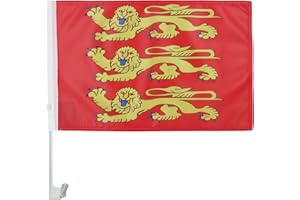 AZ FLAG - Drapeau Haute-Normandie Pour Décoration Voiture Avec Attaches En PVC Et Système d'Accroche - Car Flag Haut-Normand - France - 100% Polyester - 50g - 45x30 cm