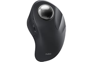 Nulea kabellose ergonomische Trackball-Maus, wiederaufladbar, Bluetooth, 44-mm-Zeigefinger-Trackball, 5 einstellbare DPI, kompatibel mit PC, Laptop, iPad, Mac, Windows, Android