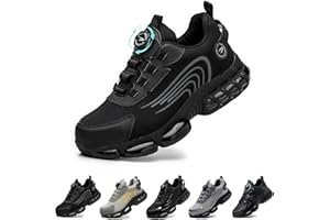 Gugifcto Scarpe Antinfortunistiche Uomo Donna Moda Sneakers Antiscivolo Leggere Traspiranti Rilascio Comode Rapido Scarpe Sicurezza con Punta in Acciaio 36-48 EU