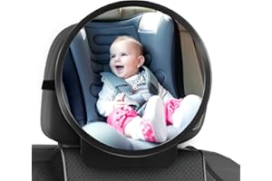 VUSDDY Miroir Voiture Bébé, 100% Incassable Rétroviseur Voiture bébé, 360° Rotation Réglables Retroviseur pour Siège Arrière, Miroirs Auto Bébés Sécurité, Essentiel pour Jeunes Parents