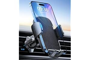 EOIWUY Car Phone Holder, Air Vent Phone Holder for Cars One Button Release, Upgraded Sturdy Hook & 360° Rotation Car Phone Mount Compatible with iPhone 15/14, Galaxy S24, and Other 4-7in Smartphones