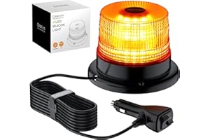 COLORLAM 40W Amber Flashing Beacon Light IP65 Waterproof & Magnetic 40 LED Emergency Warning Strobe with 10 Flash Modes Vehicle Beacon with E-Mark for Trucks Cars Emergency Vehicles 12V/24V