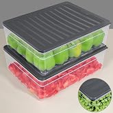 2'li Derin Buzdolabı Organizer Set D&uuml;zenleyici Saklama Kabı Mikrodalga Difriz Kabı 5300ml Antrasit