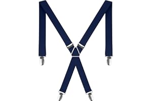 BEAFACE Men Braces for Trousers X Shape with 4 Clips, Elastic Adjustable Braces for Men Trousers, Suspenders Braces for Men Wedding Business