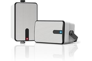 Plyee Audio 250W Altoparlanti Bluetooth Esterni, Sincronizzazione Wireless tra Altoparlanti, Montaggio a Parete per Patio, Veranda, Gazebo, Garage, Confezione da 2 (MZ-632)