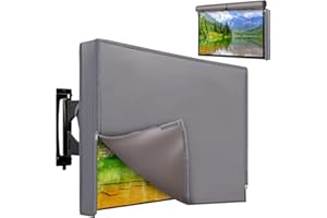 2WIN2BUY Outdoor TV-Abdeckung 76.2,81.3 cm mit Bodendichtung, 600D wetterfeste TV-Displayschutzfolie mit wasserdichtem Reißverschluss, untere Abdeckung passt für die meisten Flachbildfernseher, Halterungen