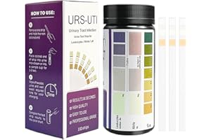 UEOMUL 3 EN 1 Tiras Reactivas 100 tiras, UTI Análisis Kit con Leucocitos Nitrito pH, Kit de prueba rápido y preciso 3 Parámetros Tiras de panel completo