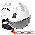 AOLAMEGS Construction Safety Hard Hat - ANSI Z89.1 Approved Safety Helmets with Visor Chin Straps Lightweight Reflective Vented ABS Hard Hats for Men Women Industrial Workwear 6-Point Suspension