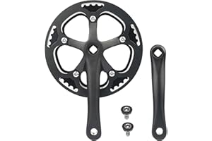 MEGHNA Singel Speed Crankset 38T/46T/48T Bicycle Crankset 170 mm Bicycle Crankset Aluminium Crankset MTB City Bike Women's Bicycle E Bike