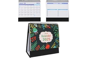 OCCZIN Tischkalender 2025-12 Monate, Kalender 2025 Tischkalender, Flip Stehkalender 2025, Feiertagen und Countdowns, Schreibtischkalender 2025 mit Aufgabenliste Desktop-Kalender