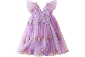 JiAmy Baby flicka klänning fjäril blommor broderi ärmlös tyllklänning småbarn sommar bröllop födelsedag fest prinsessa klänni