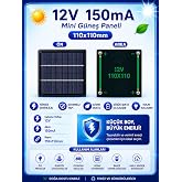 12V 150MA 110X110MM G&uuml;neş Paneli - Solar Panel