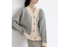Gilet Femme Hiver Chaud,Cardigan À Rayures Abricot Vintage Cardigan À Manches Longues En Tricot Cardigan Ouvert Sur Le Devant Chunky Vêtements D'Extérieur Garder Au Chaud Cardigans Courts Pour F