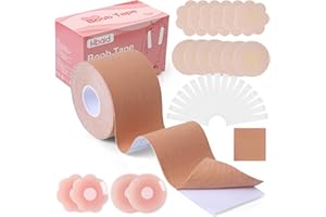 Gezimetie Boob Tape Breast Lift Boobtapes Push up with 8 Pairs Nipple Covers Invisible Tit Tape, 41PCS Double Sided Body Tape, Boobtapes for Large Breasts A-G Cup