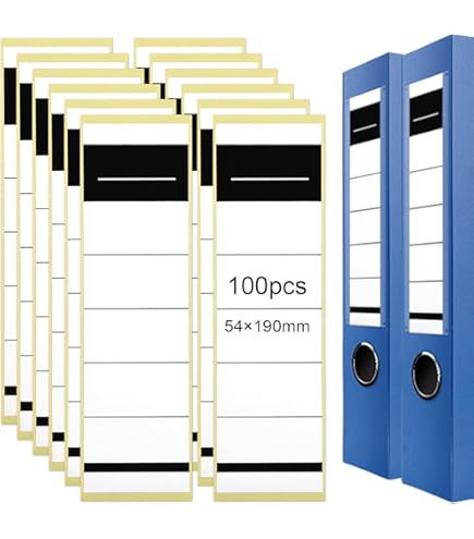 50 Étiquettes Autocollantes Pour Dos De Classeur – 5,4 X 19 Cm | Papier Blanc, Adhésif Fort | Organisation Bureau, École, Archives