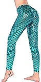 ZEE FASHION Women Sexy Mermaid Fish Scale Hologram Stretch Soft Shine Leggings