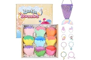 TOLENRE Badebomben für Kinder mit Armbänder Überraschung, 9 Stück Badekugeln Geschenk Set für Mädchen, SPA Stressabbau Badezusatz zur Entspannung, Relax Sprudelbäder Natürliche Schaumbadebomben mit Taschen