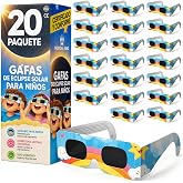 20 Solar Eclipse Glasses ISO 12312-2 Approved - Pack of 6 with 2 Photographic Lenses for Smartphone ISO Approved with CE Cert