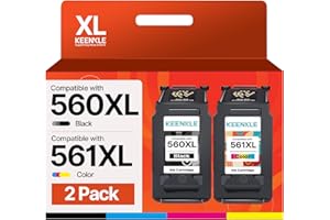 ‎KEENKLE 560 561 Druckerpatronen XL PG-560XL CL-561XL Ersatz für Canon 560 561 Patronen für Canon Pixma TS5350i Patronen TS5351i TS5350a TS7450A TS7451A TS7450i TS5350 TS7450 TS7451i TS5351 (Schwarz Farbe)