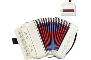 N\A 10 Tasten Akkordeon für Anfänger Erwachsene und Kinder, Mini Knopf Akkordeon Instrument, Accordion, Zieharmonika