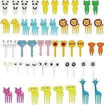 Redamancy Fourchette à Fruits Enfant, 50 Pcs Mini Fourchettes à Fruits Animaux, Plastique