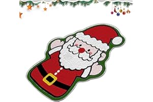 MTBRICEY Weihnachten Fußmatte Rutschfeste Weihnachtsteppich Weihnachtsmann Matten Teppiche Dekorative Home Tür Fußmatten für Eingang Wohnzimmer Schlafzimmer Badezimmer Küche Innen Außen Boden Dekor,60x40cm