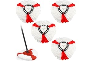 KUOFANY 4 Stück Moppköpfe,Mikrofaser Wischmopp Ersatzköpfe Kompatibe mit Vild Turbo Wischmop,2-in-1 Mop Wischmop Ersatzbezug,Wischmob Ersatzmop Moppköpfe für EasyWring&Clean Bodenwischer und alle Böden