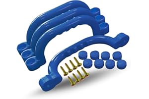 Spielturmking® Handgriffe Spielturm - Wetterfeste Sicherheitsgriffe mit Griffmulden, Robuste Griffe Spielturm, Haltegriffe Spielturm, Klettergriffe Kinder Indoor & Outdoor (Blau, 4er Pack)