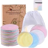 Bamboo Fiber Makeup Remover Pads】Washable Makeup Remover Cotton Pads】 16pcs + 2 Wash Bags】Soft bamboo fiber material丨Washable