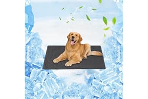 Vamcheer Cooling Mat for Dogs and cats, Keep Puppy Cool in Hot Summer, Non-Toxic Gel Self Cooling Pad Bed, Grey, 60x80cm
