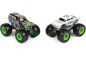 Monster Jam - Pack de 2 Véhicules Die Cast 1:64 - Véhicules Authentiques Monster Trucks Officiels À Collectionner Echelle 1:64 - Jouet Enfant 3 Ans et + - Modèle Aléatoire