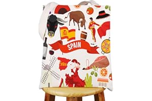 WZMPA Spain Travel Tote Bag Spain Holiday Merchandise Spain Espana Themed Reusable Shoulder Bag Spanish Souvenir Gift
