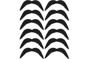 REDSTAR FANCY DRESS - Wąsy - kostium meksykańskiego motocyklisty z lat 70-tych - czarny - 12 sztuk