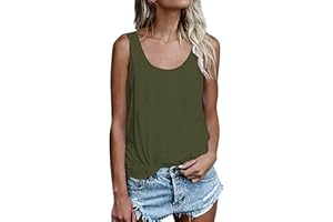 NONSAR Camiseta de verano sin mangas para mujer, túnica, corte holgado