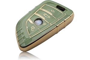 FOAMO Autoschlüssel Hülle kompatibel mit BMW 3-4-Tasten (nur Keyless-Go) - TPU Schutzhülle Cover Schlüssel-Hülle in Grün