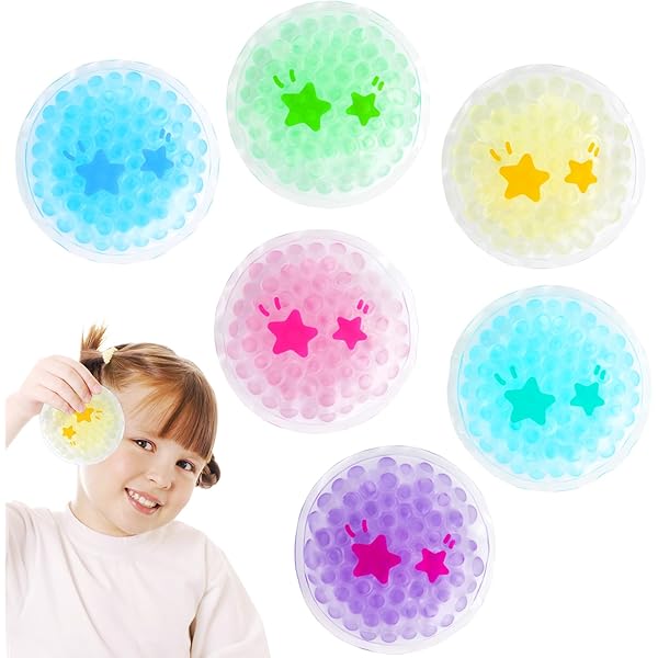 Large Kids Boo Boo Ice Pack,2 Packs Cute Heat Cold Gel Beads Packs For Kid's Fever,Pain Relief,Wisdom Teeth,First Aid And Neck, Head, Arms, Legs Injuries