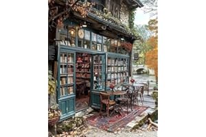 Yunruily Paint by Numbers Adults Bookshop-Paint by Numbers Kits for Adults,Paint by Number for Adult Canvas for Gifts Home Wall Decor 12x16inch