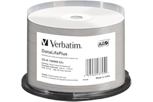 Verbatim 43745 52x CD-R DataLifePlus Inkjet Professional - 50pk Spindle