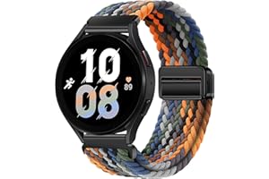 XMUXI 20mm Nylon Armband Kompatibel mit Samsung Galaxy 76/5/4 40mm 44m/Galaxy 6 Classic/5 Pro/4 Classic, Magnet Sport Uhrenarmband für Damen Herren Elastische Geflochtenes, Camo