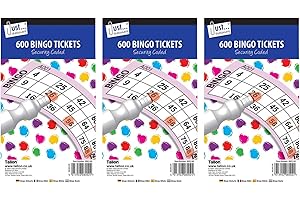 Great British Home Bingo Tickets Bundle - 3 Packs of Bingo Books with 600 Tickets Each for a Total of 1800 Bingo Tickets for Bingo Game Nights bundled