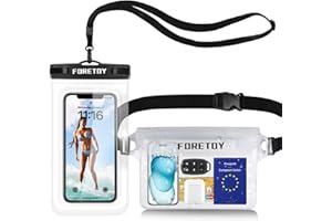 FORETOY wasserdichte Tasche, wasserdichte Handyhülle Unterwasser, wasserdichter Beutel wasserfeste Bauchtasche Schutzhülle mit IPX8 Handytasche für Wassersport, Schwimmen, Bootfahren, Strand usw